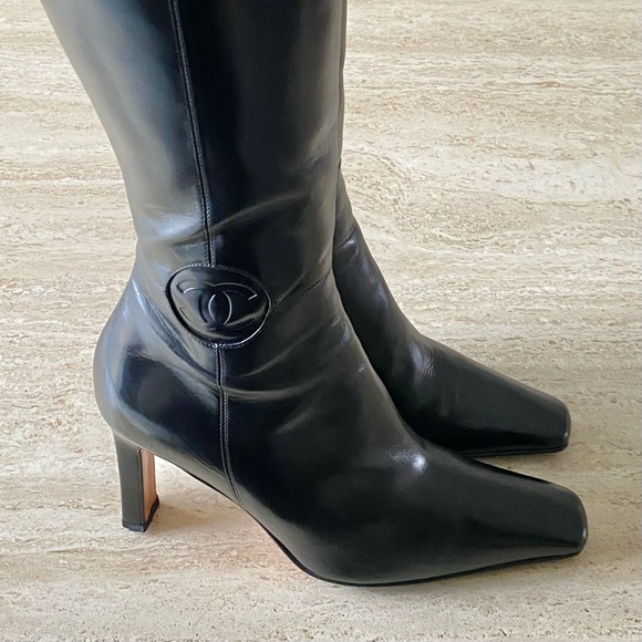 Vintage Chanel CC Knee High Boots - Picture 5 of 12